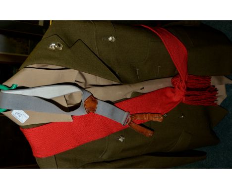 Royal Engineers No.2 dress uniform with red Staff Sergeants sash and Para & Commando insignia 