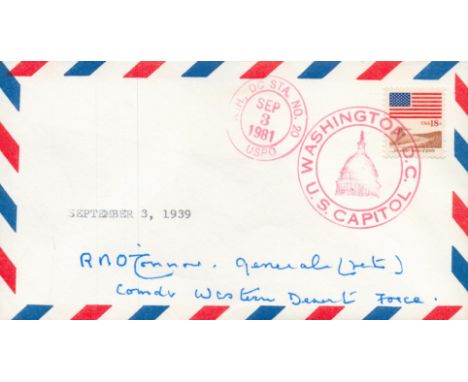 WW2 SAS Gen Richard O'Connor DSO MC signed1981 US Washington DC FDC. General Sir Richard Nugent O'Connor, KT, GCB, DSO and Ba