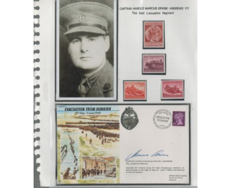 Victoria Cross winner Capt Harold Ervine Andrews VC signed Evacuation from Dunkirk 50th ann WW2 cover. Set with photo and min
