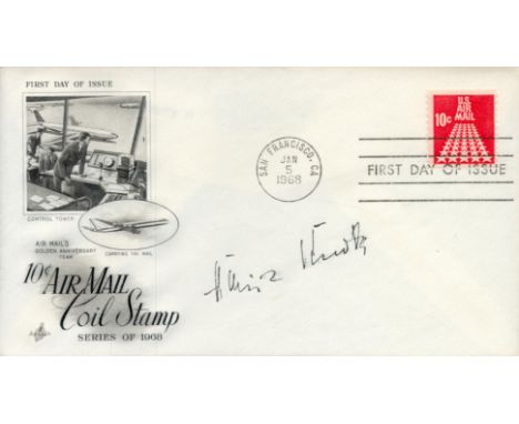 WW2 Luftwaffe ace Heinz Knoke signed 1968 US Airmail FDC. San Francisco CDS postmark. Heinz Knoke (24 March 1921 - 18 May 199