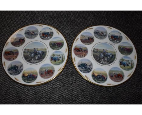 Two vintage ceramic display plates by Border fine arts for the Fergie tractor