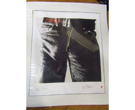 The Rolling Stones 'Sticky Fingers' Limited numbered (866/5000) plate signed lithographic print (1994) with COA