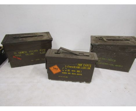 3 army ammunition boxes