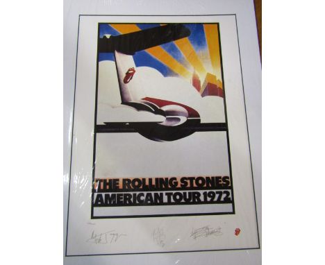 The Rolling Stones 'American Tour' Limited numbered (1787/5000) plate signed lithographic print (1994)sealed with COA