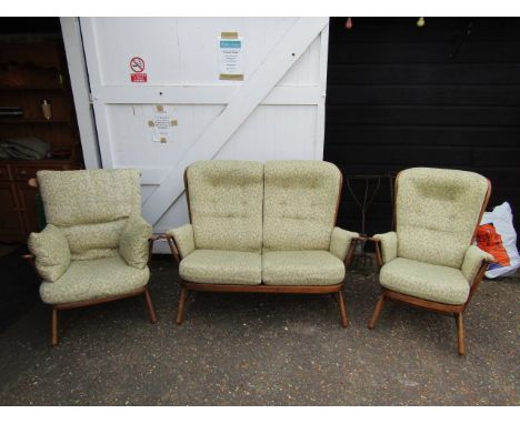 Ercol 2 seater sofa and 2 arm chairs&nbsp;