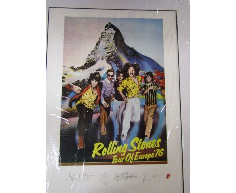 The Rolling Stones 'Tour of Europe' Limited numbered (1418/5000) plate signed lithographic print (1994)&nbsp; sealed with COA