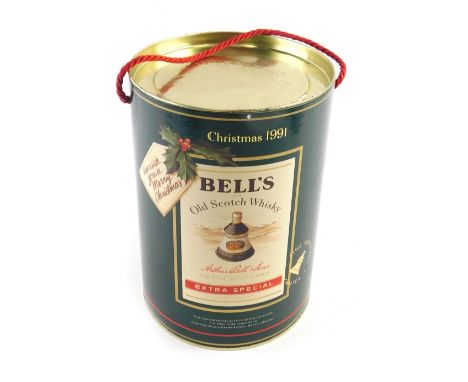 A bottle of Bell's extra special Scotch whisky for Christmas 1988, boxed. 