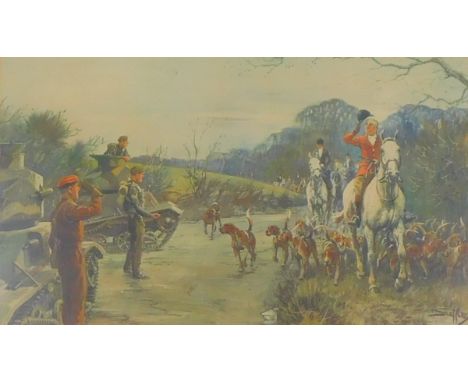 Charles 'Snaffles' Johnson Payne (1884-1967). The Season 1939-40, Artist signed coloured print, 50cm x 72cm.