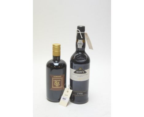 A bottle of 1998 Dow's Late Bottled Vintage Port, 20% 75cl; together with a bottle of Giordano Liquore al Ciocolato, 16% 70cl