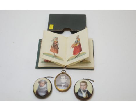 A small concertina book of coloured engravings of various costume, entitled 'Costumi di Roma Edeicontorni', 1846; together wi