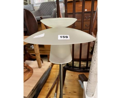 CHROMIUM AND FROSTED GLASS UPLIGHTER LAMP