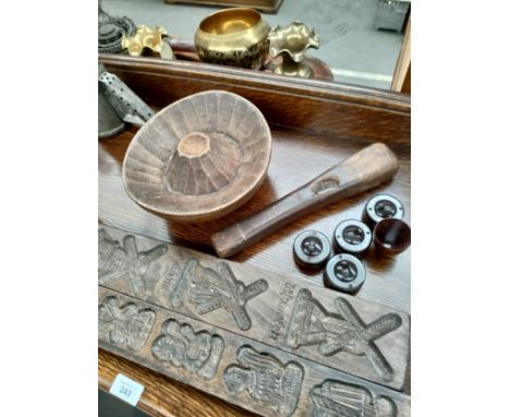 Selection of fork art includes Pestal and mortar, Together with vintage bakelite switches. 