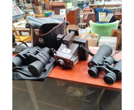 2 pair s of binoculars together with polaroid camera boxed . 