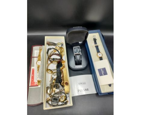 Lot of watches to includes timex cowboy watch,  boxed Ingersoll watch , Raymond Weil ladies watch, Sekonda &amp; Boxed pulsar