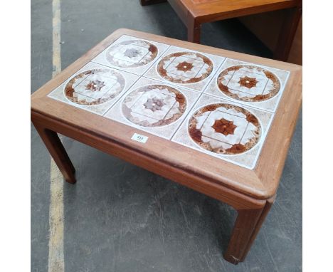 G- Plan teak mid century coffee table with tile inserts. 