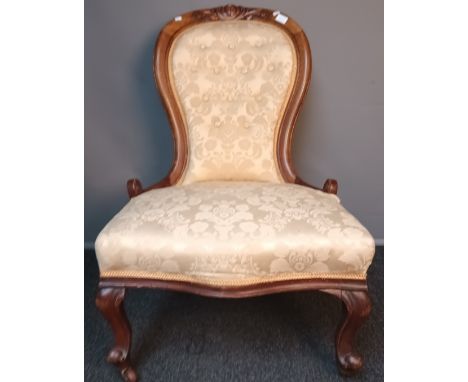 Antique button back occasional chair on castors [94cm high] 