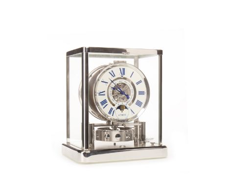 JAEGER LE COULTRE 'ATMOS' MANTEL CLOCKserial number 737450, the white enamel chapter ring with Roman numerals, subsidiary cal