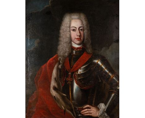 F. de Backer (Austrian, 1680 - 1749)Portrait of Holy Roman Emperor Charles VI in armour with the Order of the Golden Fleece ,