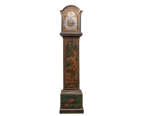 Thomas Deykin, Worcester, a lunar lacquered longcase clock the eight-day duration, five-pillar movement striking the hours on