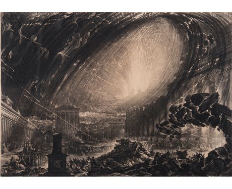 After John Martin (British, 1789-1854)Heaven - The Rivers of BlissMezzotint20 x 29cmTogether with an etched illustration to E