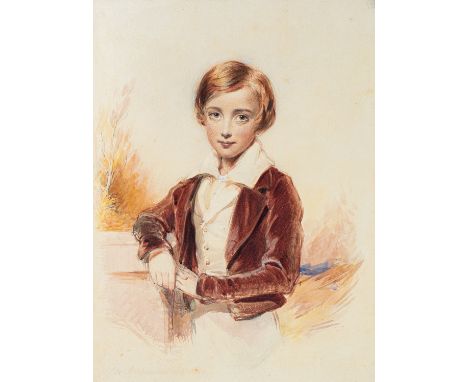 George Richmond (British 1809-1896)Portrait of a young boyPencil and watercolour41 x 30cmSigned and dated lower left  'Geo. R