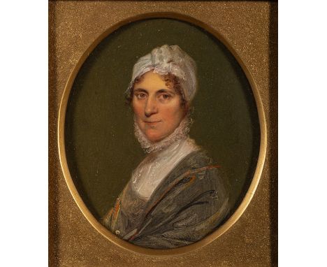 British School, 19th CenturyA  portrait of a Lady and a GentlemanA pair of oils on tinEach 17 x 14cm   (2)