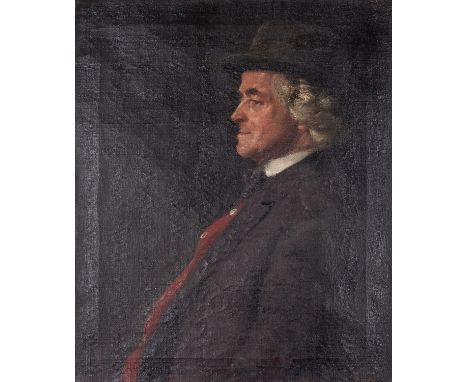 Continental School, 19th CenturyA portrait of a bearded man possibly a JesterOil on canvas52 x 42cmTogether with an oil portr