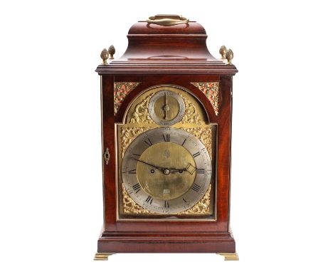 Thomas Delasalle, London a Georgian mahogany bracket clock the eight-day duration, double-fusee movement having an anchor esc