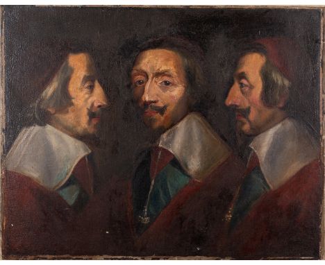 After Philippe de Champaigne (French, 1602-1674)Triple portrait of Cardinal RichelieuOil on canvas55.5 x 70cm