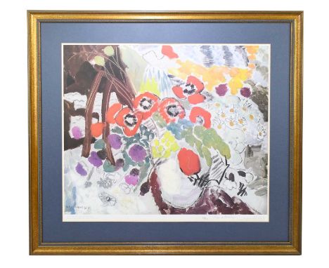† IAN HITCHENS (1893-1976); pencil signed limited edition print 'Flower Painting' 1931, no.16/50, 52 x 60cm, framed.