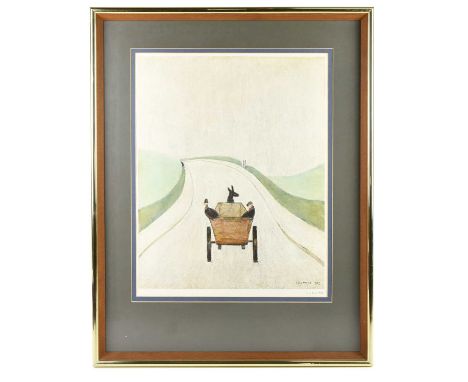 † LAURENCE STEPHEN LOWRY RBA RA (1887-1976); colour print, ‘The Cart’, signed in pencil lower right and with Fine Art Trade G