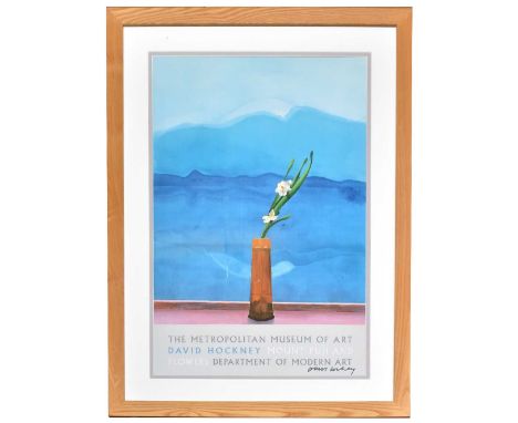 DAVID HOCKNEY; a signed coloured lithograph poster, 'The Metropolitan Museum of Art, David Hockney Mount Fuji and Flower Depa