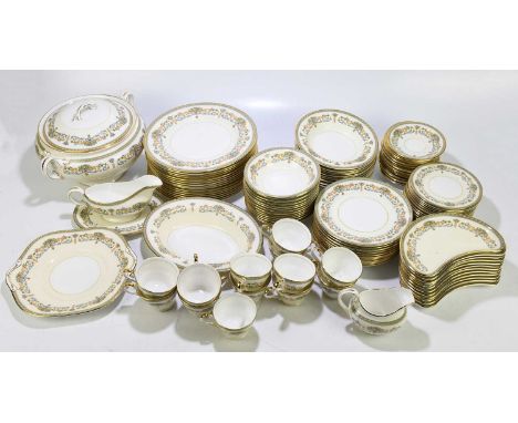 AYNSLEY; a 'Henley' pattern one hundred and sixteen piece part dinner service comprising tureen and cover, cake plates, thirt