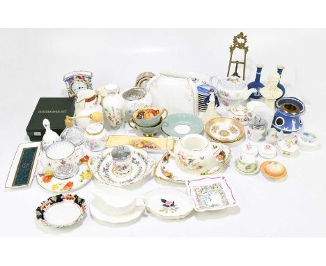 A collection of early to late 20th century decorative ceramics to include a Shelley teapot and cover decorated with floral sp