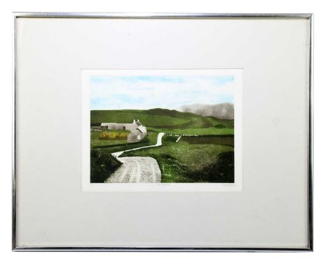 † CHRISTOPHER PENNY; limited edition coloured print, ‘Islay Landscape’, signed lower right, 31/150, 33 x 25.5cm, framed and g