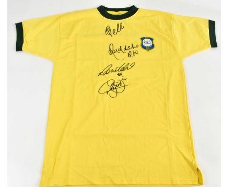 Ronaldinho Front Signed Brazil 2002 Home Shirt In Classic Frame