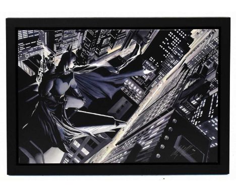 ALEX ROSS; a limited edition print, 'Batman: Night Over Gotham', signed lower right, 97 x 66cm, with certificate, framed.Cond