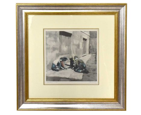 † HAROLD FRANCIS RILEY DL DLITT FRCS DFA ATC (born 1934); pencil signed limited edition print, 'Marbles', 353/500, 33 x 31cm,