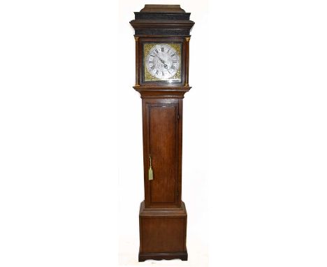 PHILIP HARDING PUCKET CHURCH; a George III oak thirty hour longcase clock, with engraved dial and movement striking on a bell