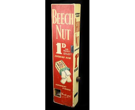 A vintage advertising metal chewing gum dispenser 'Beech Nut', height 76.5cm, width 18cm.Condition Report: No key present. Ru