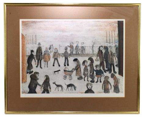 AFTER LAURENCE STEPHEN LOWRY; unsigned limited edition print, 'The Park', 110/850, 47 x 64cm, framed and glazed.