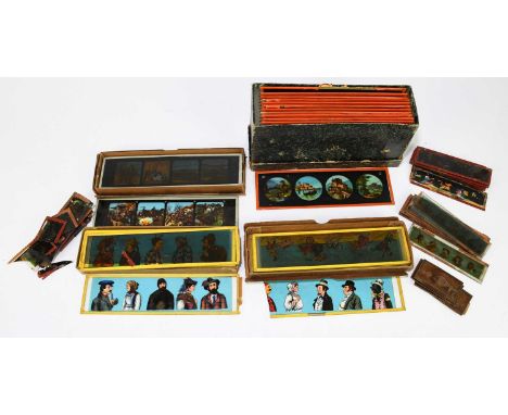 Assorted magic lantern slides, various scenes and subjects, to include Arctic scenes, Transvaal War examples, etc.