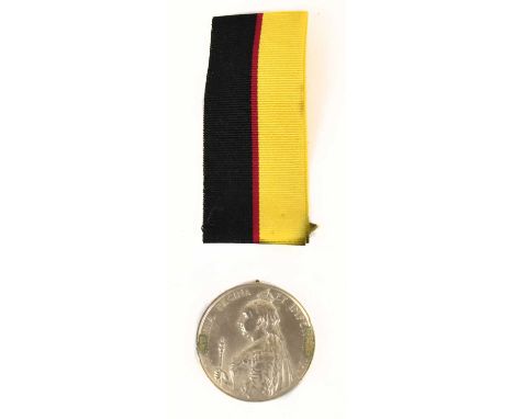 A Sudan Medal awarded to 4584 PTE W. Moore 1/R WAR:R.Condition Report: The medal is lacking the mount and has been mounted as