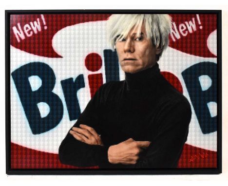 † NICK HOLDSWORTH; mixed media on board, 'Andy Warhol', signed lower right, 118 x 90cm, framed.Condition Report: Image appear