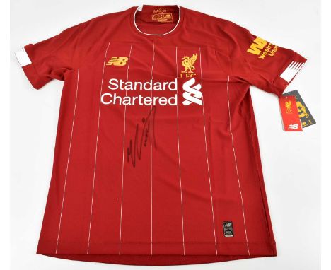 MOHAMED SALAH; a Liverpool Premier League Winners shirt, signed to the front, size S.Condition Report: Creasing and light gen