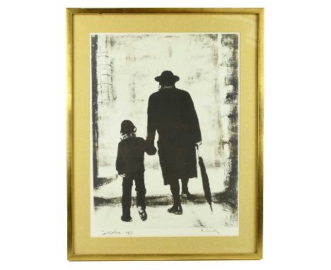 HAROLD FRANCIS RILEY DL DLITT FRCS DFA ATC (born 1934); pencil signed print, ‘Jerusalem 1968’, 53 x 39cm, framed and glazed.