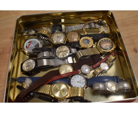 An assortment of costume wristwatches of various size and design, including Lorus, Timex, Citron, Sekonda and Olympus, etc
