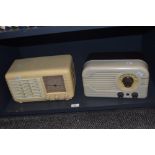 A 1940s cream bakelite Ultra valve radio and a Ferguson radio