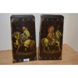 A pair of early 20th Century B. W. & M. Ltd. Mansfield biscuit tins, of tapering form and