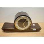 A 20th Century Mauthe German mantel clock of Art Deco design, the face with a silvered chapter